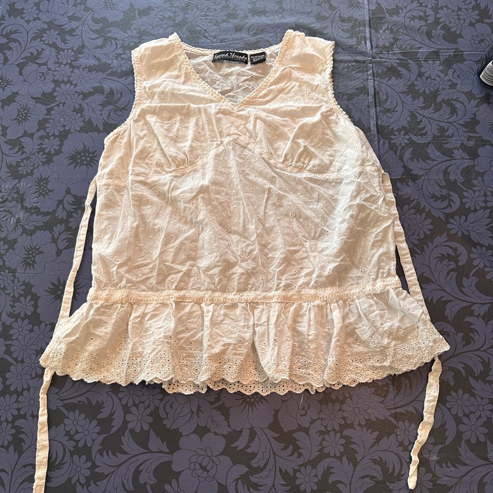 Extra large Sacred Threads white sheer blouse